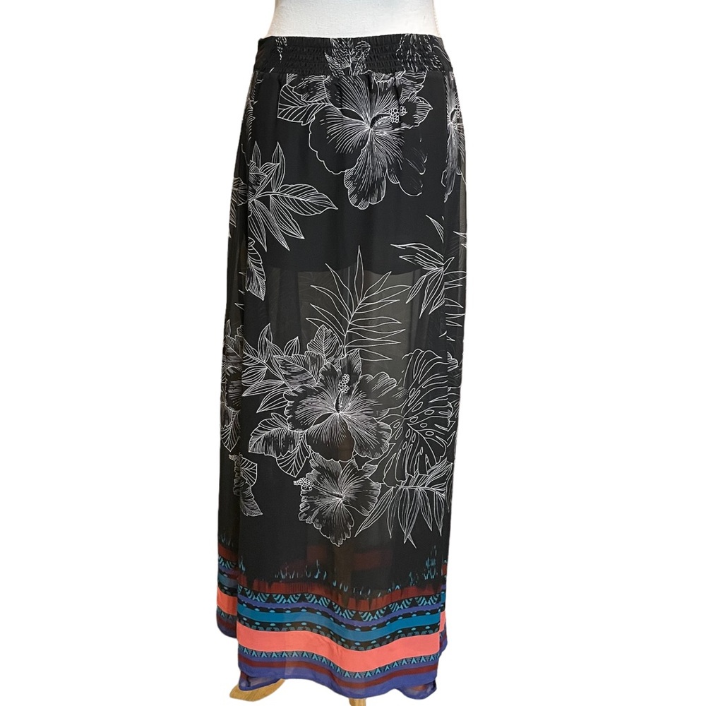 Express Sheer Floral Maxi Skirt with Shorts.  Size S.